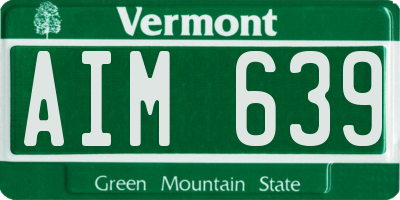 VT license plate AIM639