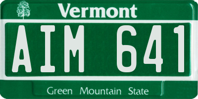 VT license plate AIM641