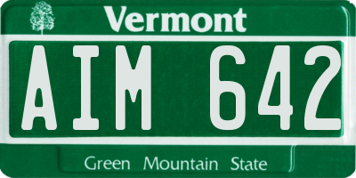 VT license plate AIM642