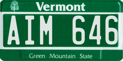 VT license plate AIM646