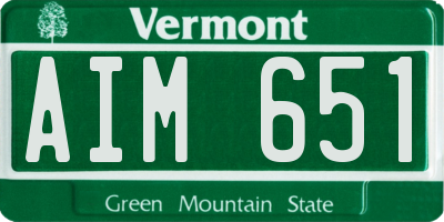 VT license plate AIM651