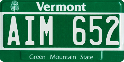 VT license plate AIM652