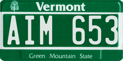 VT license plate AIM653