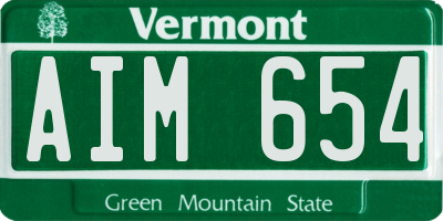 VT license plate AIM654