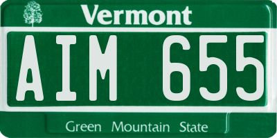 VT license plate AIM655