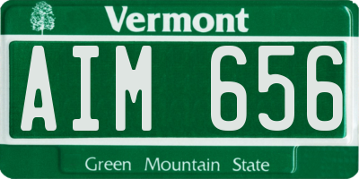 VT license plate AIM656