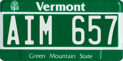 VT license plate AIM657