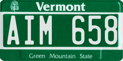 VT license plate AIM658