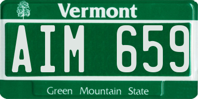 VT license plate AIM659