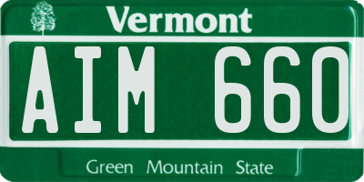 VT license plate AIM660