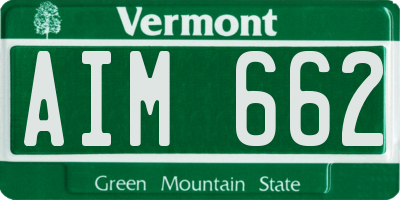 VT license plate AIM662