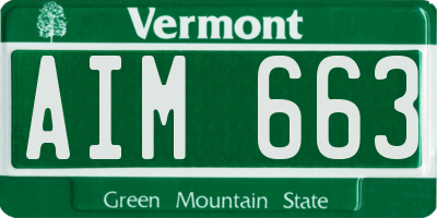 VT license plate AIM663