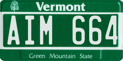 VT license plate AIM664