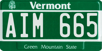 VT license plate AIM665