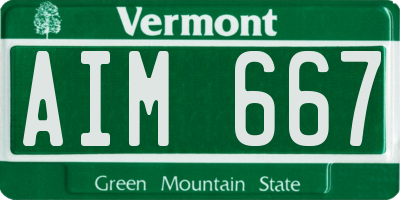 VT license plate AIM667
