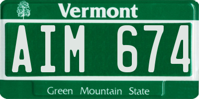 VT license plate AIM674