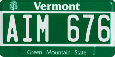 VT license plate AIM676