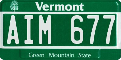 VT license plate AIM677