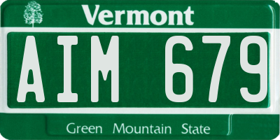 VT license plate AIM679