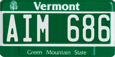 VT license plate AIM686
