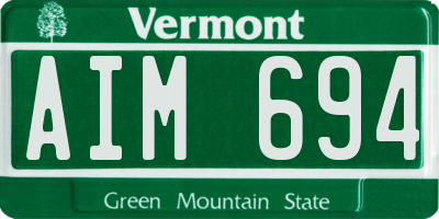 VT license plate AIM694