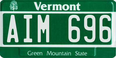 VT license plate AIM696
