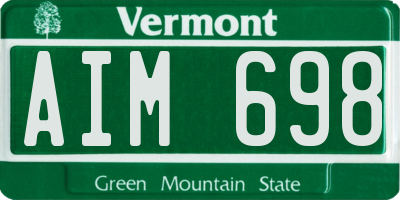 VT license plate AIM698