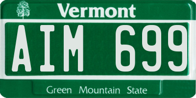 VT license plate AIM699