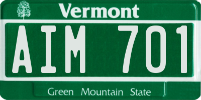 VT license plate AIM701