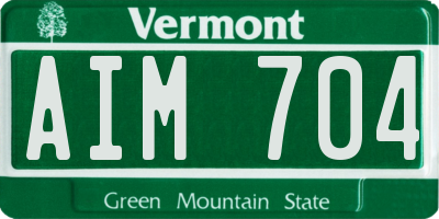 VT license plate AIM704