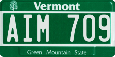 VT license plate AIM709