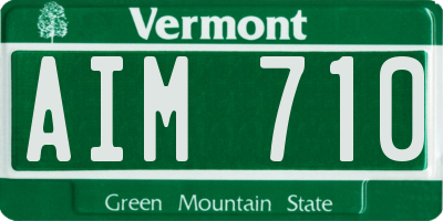 VT license plate AIM710