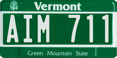 VT license plate AIM711