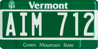 VT license plate AIM712