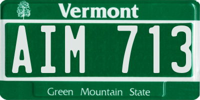 VT license plate AIM713
