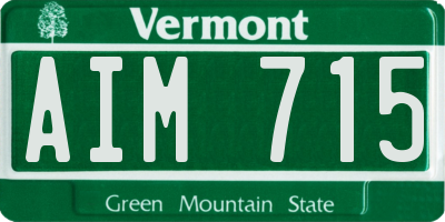VT license plate AIM715