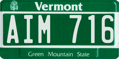 VT license plate AIM716