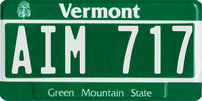 VT license plate AIM717