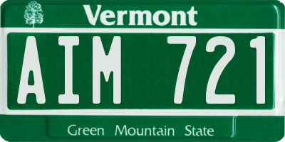 VT license plate AIM721
