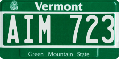 VT license plate AIM723