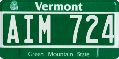 VT license plate AIM724