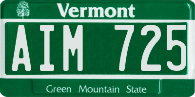 VT license plate AIM725
