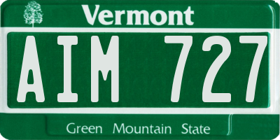 VT license plate AIM727