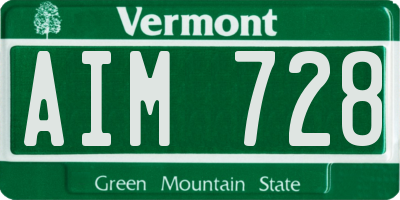 VT license plate AIM728