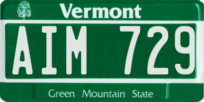VT license plate AIM729