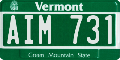 VT license plate AIM731