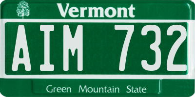 VT license plate AIM732