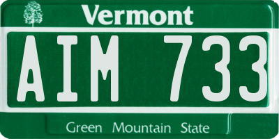 VT license plate AIM733