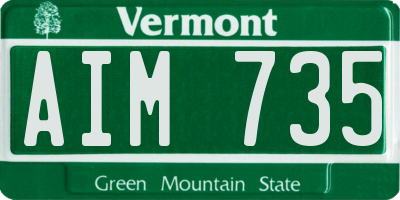 VT license plate AIM735