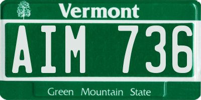 VT license plate AIM736